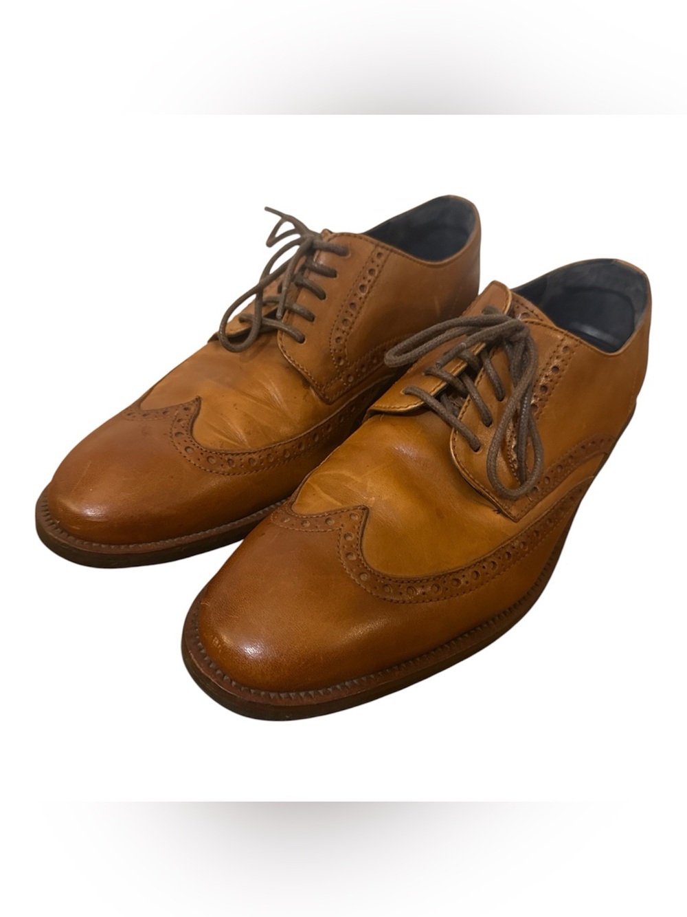 Cole Haan Grand 360 Mens British Tan Leather Wingtip Oxford Shoes Business 9M